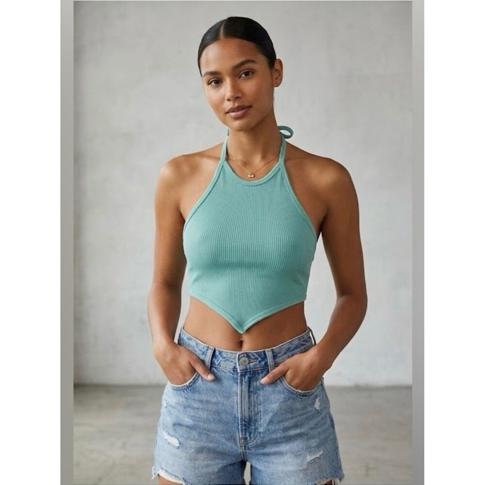 Urban Outfitters Out from Under Teal Halter Top XS-S Beachy Vacation Festival